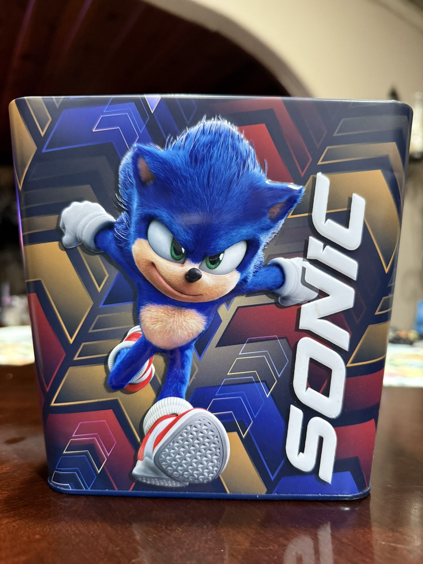 Sonic The Hedgehog 3 tin popcorn bucket