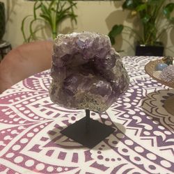 Natural Amethyst On A Stand