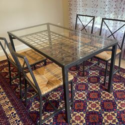 Glass Dining Table With 4 Chairs