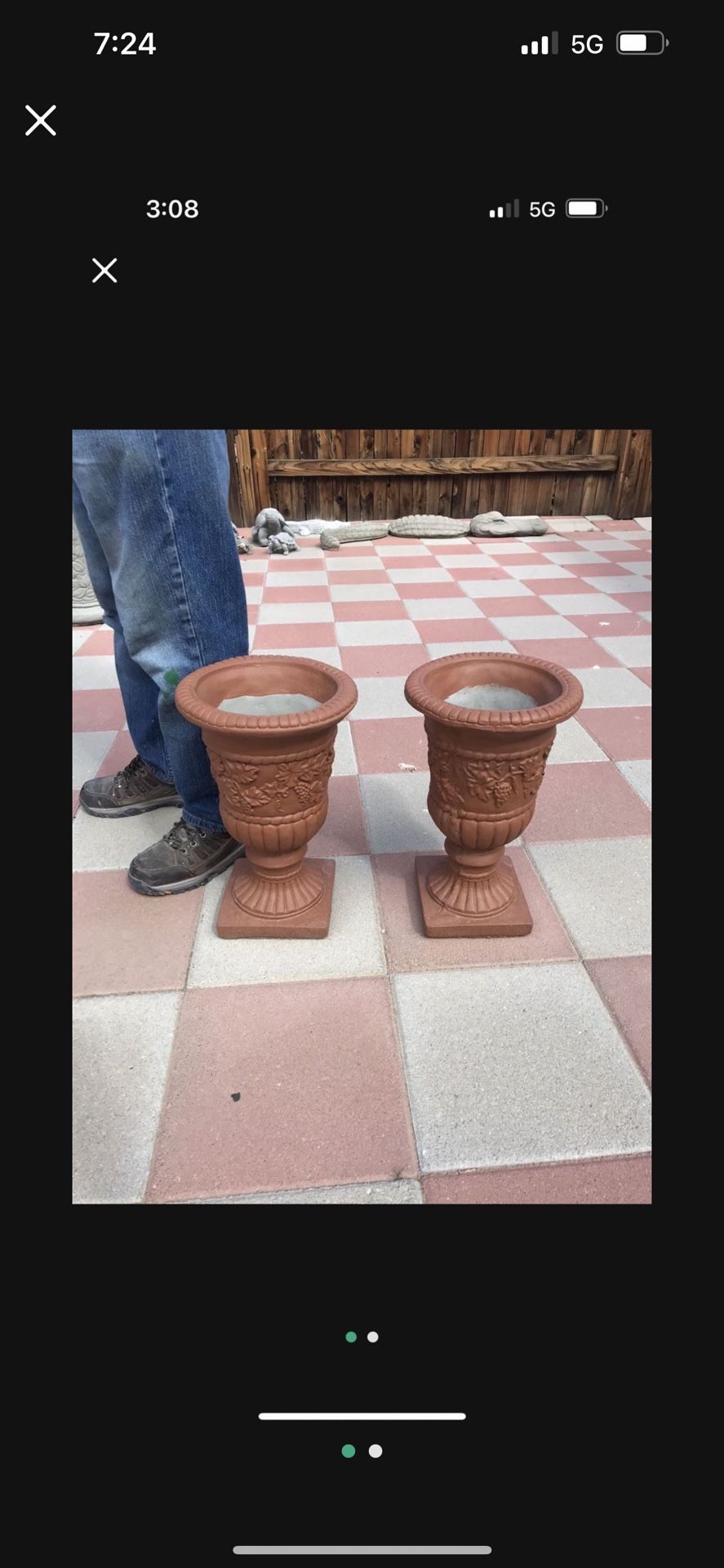 New Flower Pots Made Out Of Cement Perfect Gift Lawn & Garden