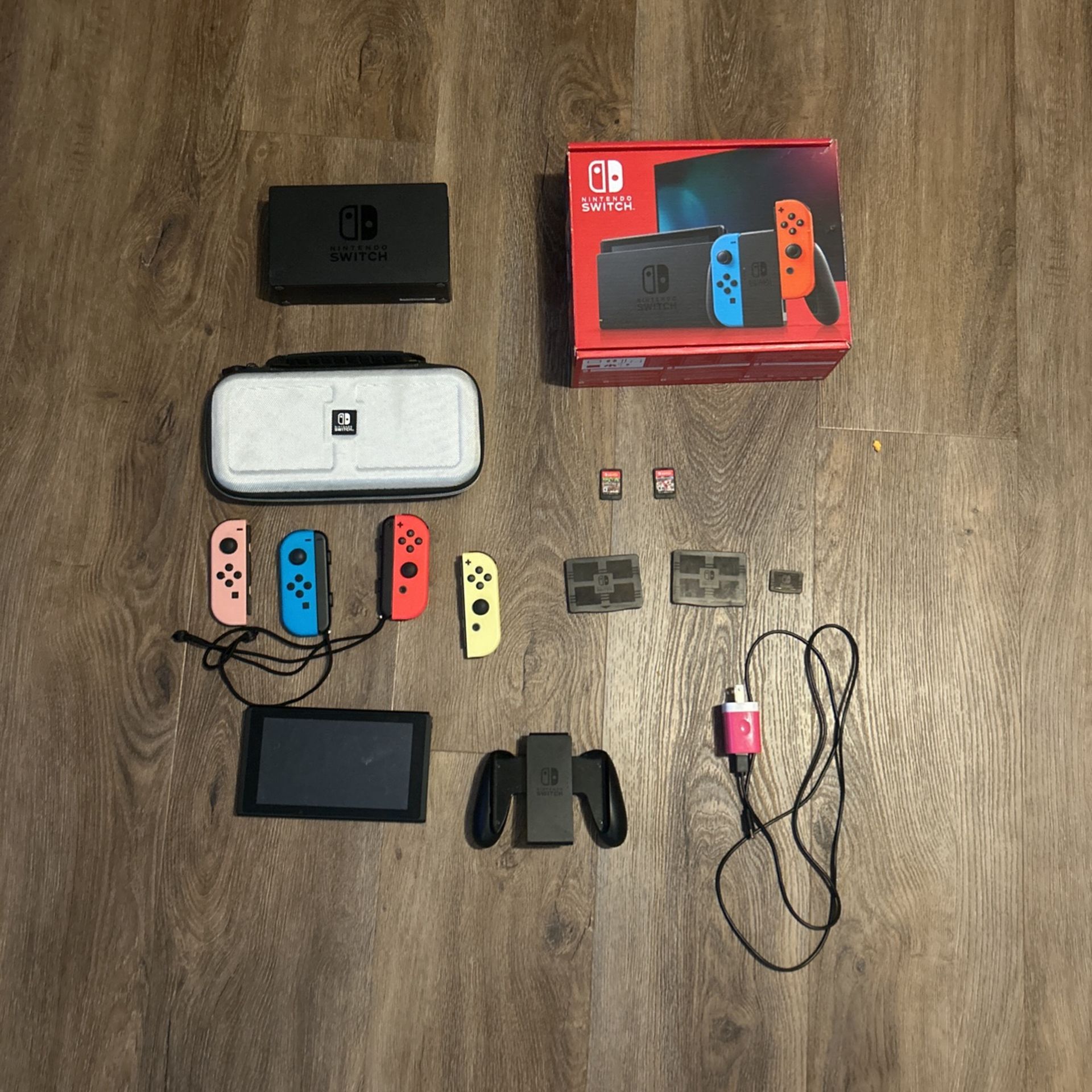 Nindento Switch, 2 Games, 4 Controller, 3 Game Cases, Case For Switch