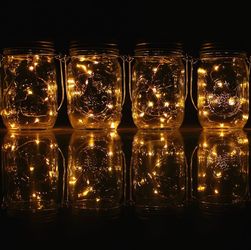 4 Pack Solar Powered Mason Jar Lights