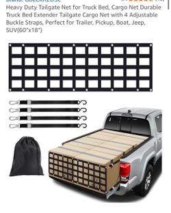 Heavy Duty Truck Bed Tailgate Cargo Net 60x18