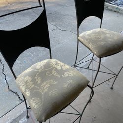Vintage Wrought Iron Bar Stools (Set of 2)
