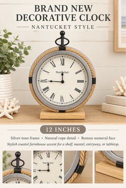 Clock Nautical theme Brand New