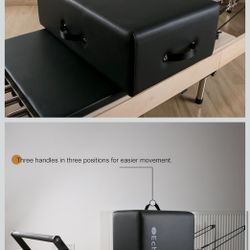 Pilates Sitting Box for Pilates Reformer by EchoMe, Box Pilates Reformer for Home Gym, Professional Studio Use, and Strength Exercises, Pilates Reform