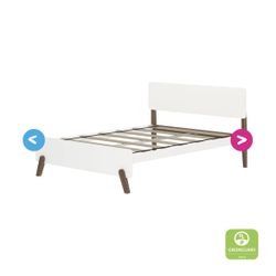 Mid Century Modern Full Size Bed With Mattress