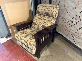Rustic Lodge Mission Style Pushback Recliner Chair
