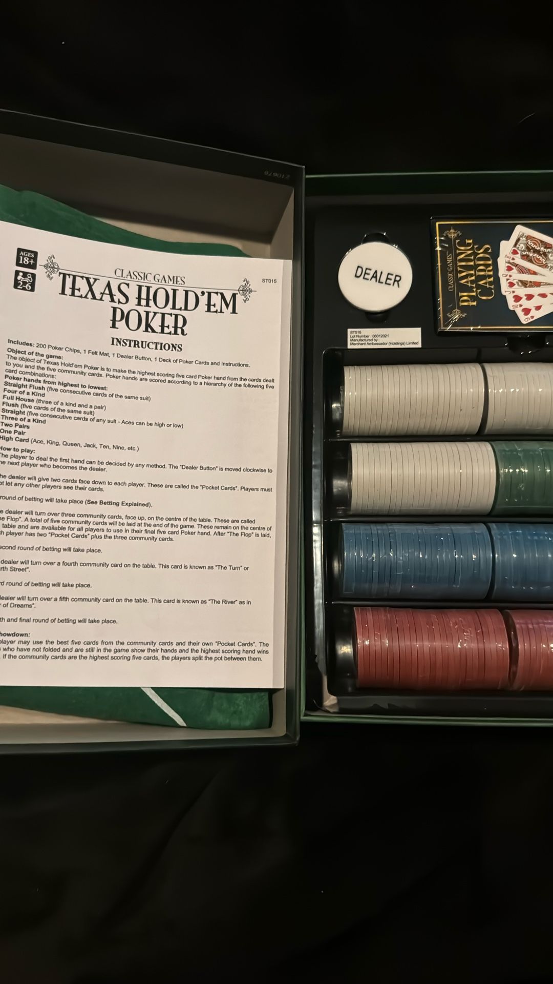 Texas Hold’em Poker Set (Sealed)