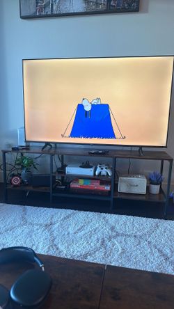 Rustic Brown TV stand with Power Outlets