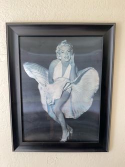 Marilyn Monroe Ballerina 3D Black and white Framed Wall Art 18in x 14in