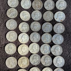 Roll 40 Silver Quarters 1964