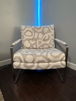 Modern Patterned Accent Chair – Metal Frame  $175 OBO