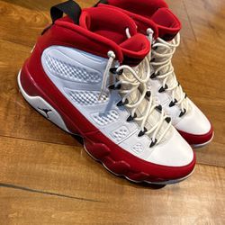 Red and White Jordan 9 (Great Condition)