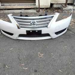 2013-2015 Nissan Sentra Complete Front Bumper With Grill And Emblem And Fog Lights Accessories OEM.