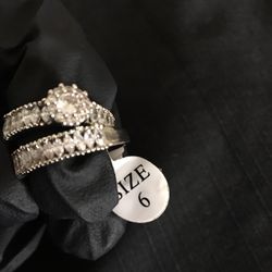 Zirconia Stainless Steel Twins Rings And Earring ($10 Each )