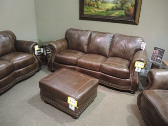 Rocky Mountain Leather Leather Roll Arm Sofa