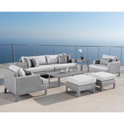 Modern Sling Outdoor Conversation Set, Gray