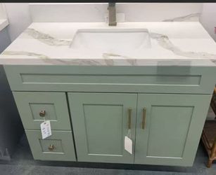 solid wood 36 inch with a single sink