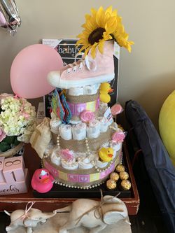 Custom diaper cakes for baby showers or birthday party