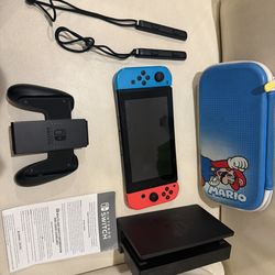 Nintendo Switch With Mario Case