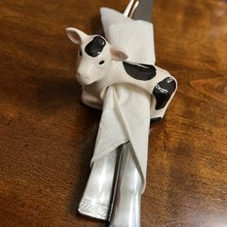 Nine Cow Napkin Holder Antique 