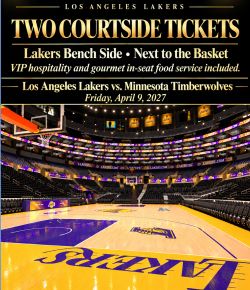 Courtside Los Angeles Lakers vs. Minnesota Timberwolves - Fri Apr 9 - 2 Seats