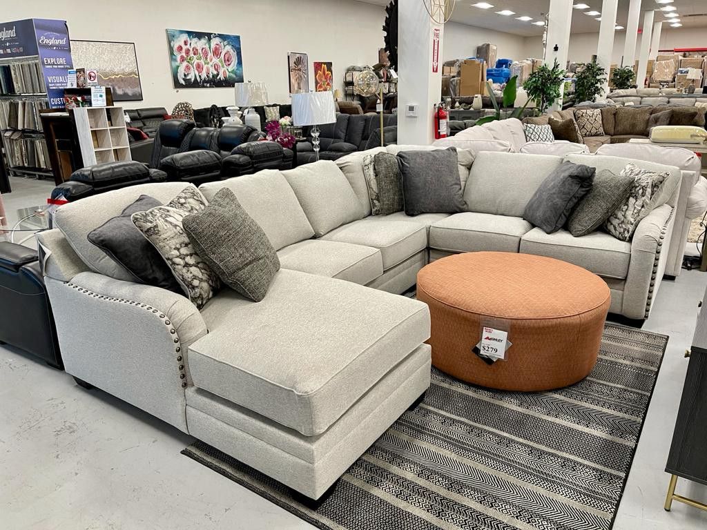 Dellara Chalk White Large Sectional Couch 