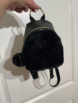 Kendall & kylie fur mini backpack with pompom