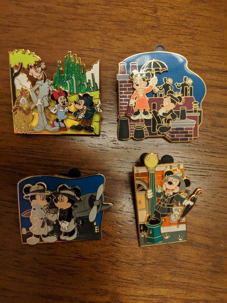 Disney movie moments pins-The great movie Ride 4 pins being sold together