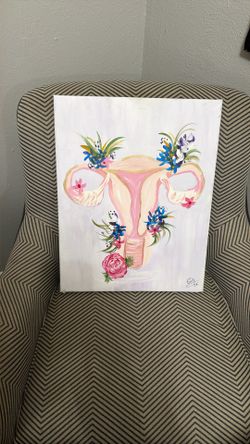 Floral Female Anatomy Wall Art , Fertility