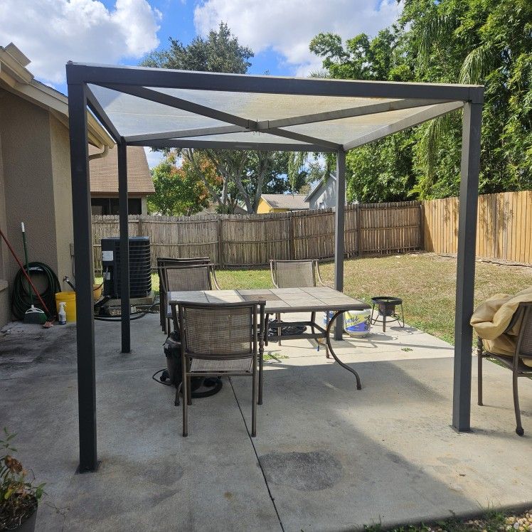 8 X 8 Metal Pergola With Roof
