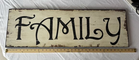 FAMILY wooden wall sign 34 inches wide