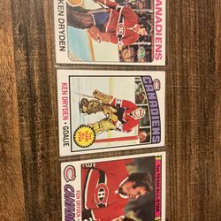 3 Vintage 1970s Topps Ken Dryden Hockey Cards Montreal Canadiens Legend HOF 