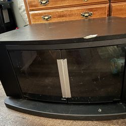 Tv Stand With Glass Open Doors 