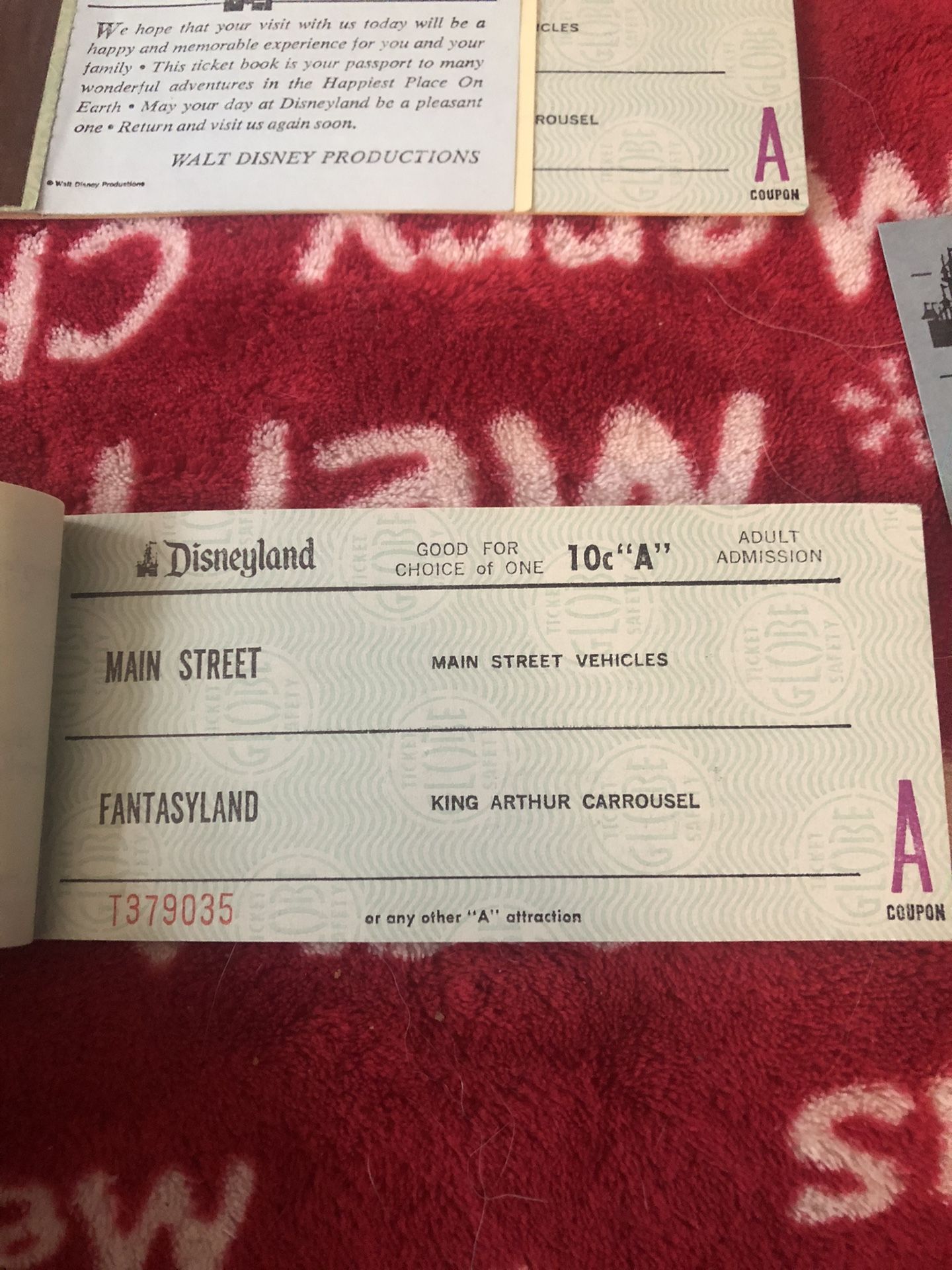 Disneyland Ride Ticket Books And Parking Ticket