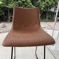Brown Faux Leather Bar Stools