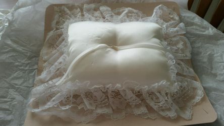 White Ring Bearer Pillows