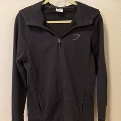 Gymshark Men’s Full-Zip Hoodie – Size Medium – Black