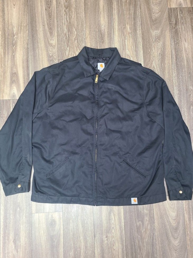 Carhartt Men's Workwear Lined Bomber Twill Work Jacket Black Reg J293 3XL