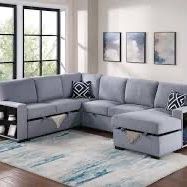 New 92x119x60 Sleeper Sectional Couch With Storage 
