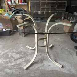 Plate glass top kitchen table