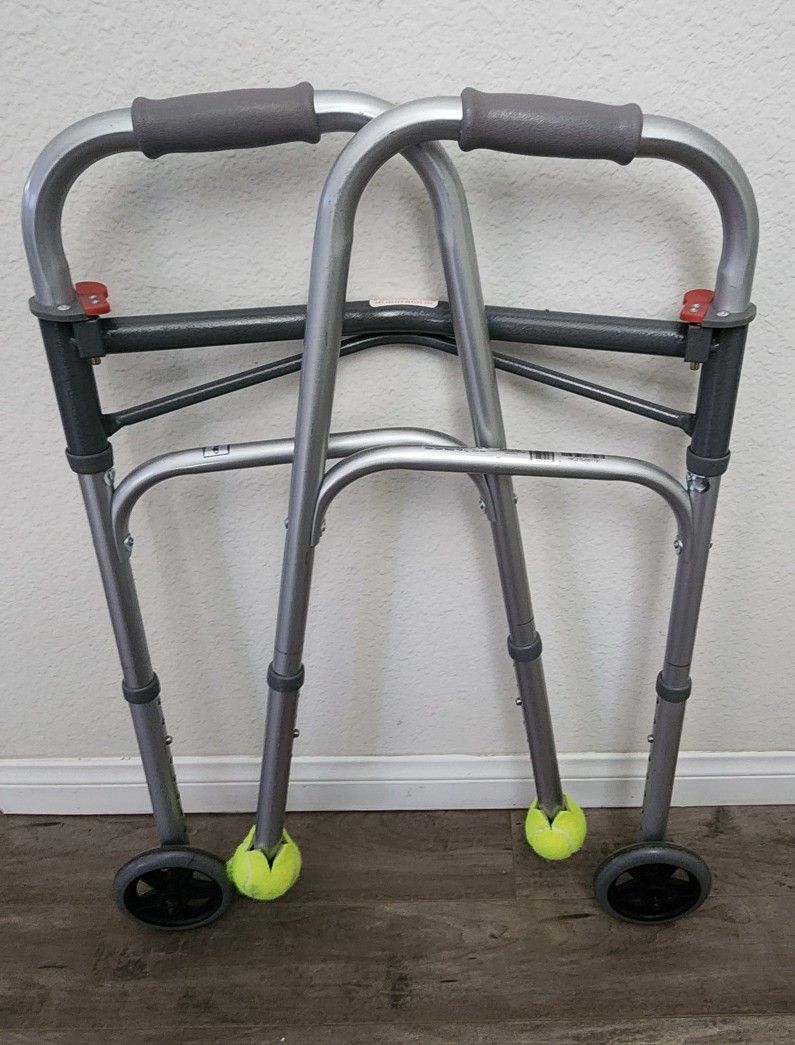 Drive 10247-1 Medical 2-Button Folding Walker with Wheels