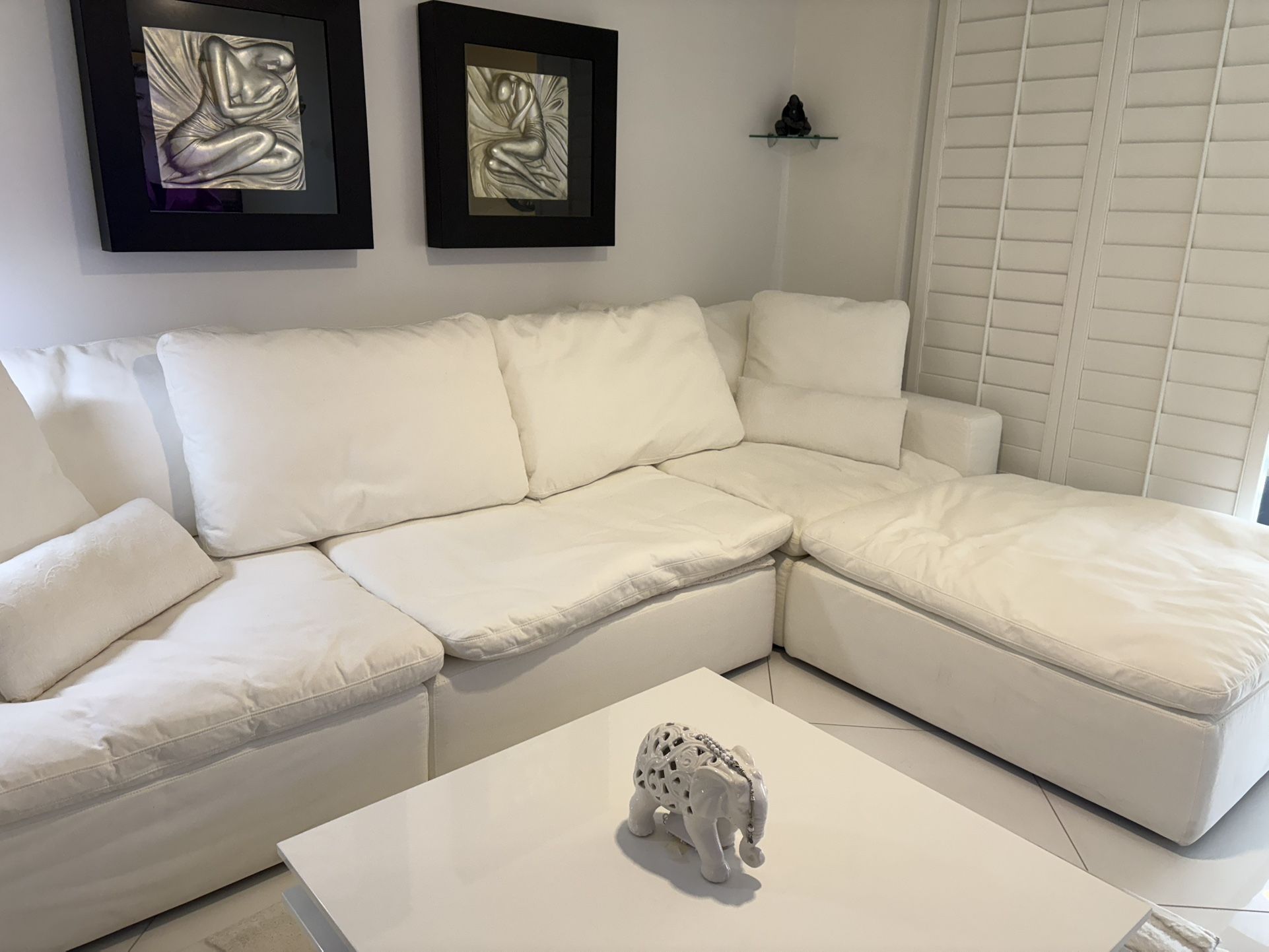 Beautiful El Dorado Nube Sectional White