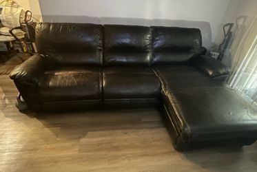 Leather Electric Recliner Sofa With Chaise Lounge