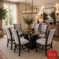 🔥Hot Deal🔥Brand New 7pc Dining Set: Table With Six Chairs $1099, Payment Available, Delivery Available 