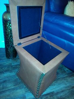 Tanger leather studded ottoman