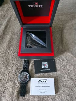 Tissot PRC 200 Chronograph — All Black PVD — Box & Links — Like New