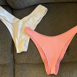 Pink And White Bikini Bottoms 