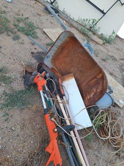 Shovels tools Wheel barrel